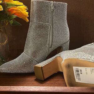 Madden Girl Sparkling Silver Heeled Boots